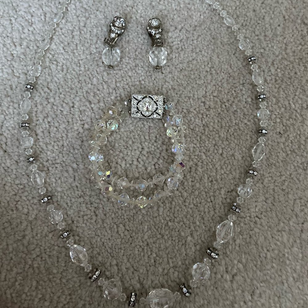 vintage clear glass set